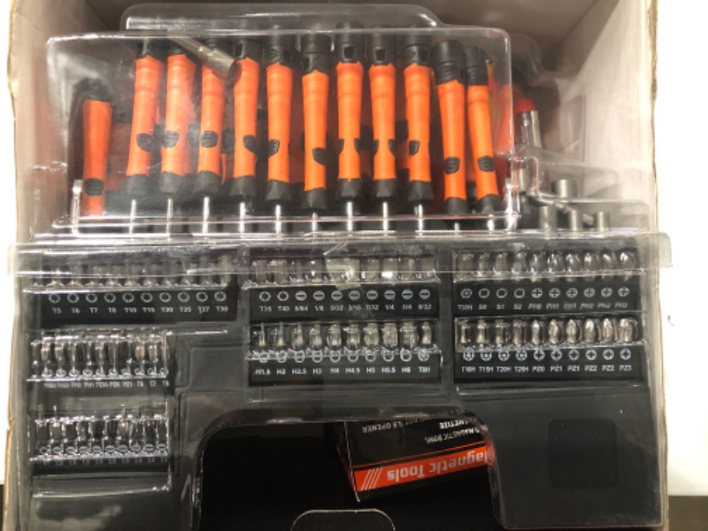 Photo 2 of 119 Piece Magnetic Screwdriver Set with Rack, Magnetic Tip, Common Repair Tools, Ideal for Gift
