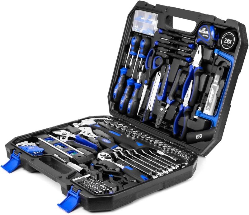 Photo 1 of 210-Piece Household Tool Kit, Prostormer General Home/Auto Repair Tool Set with Hammer, Pliers, Screwdriver Set, Wrench Socket Kit and Toolbox Storage Case - Perfect for Homeowner, Diyer, Handyman
