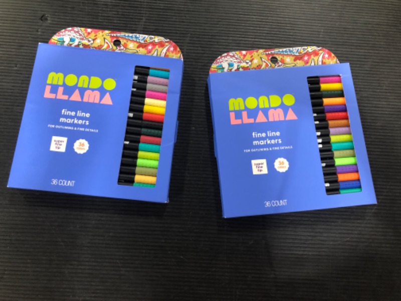Photo 2 of 2 Pack of 36ct Markers Super Fine Tip Classic Colors - Mondo Llama