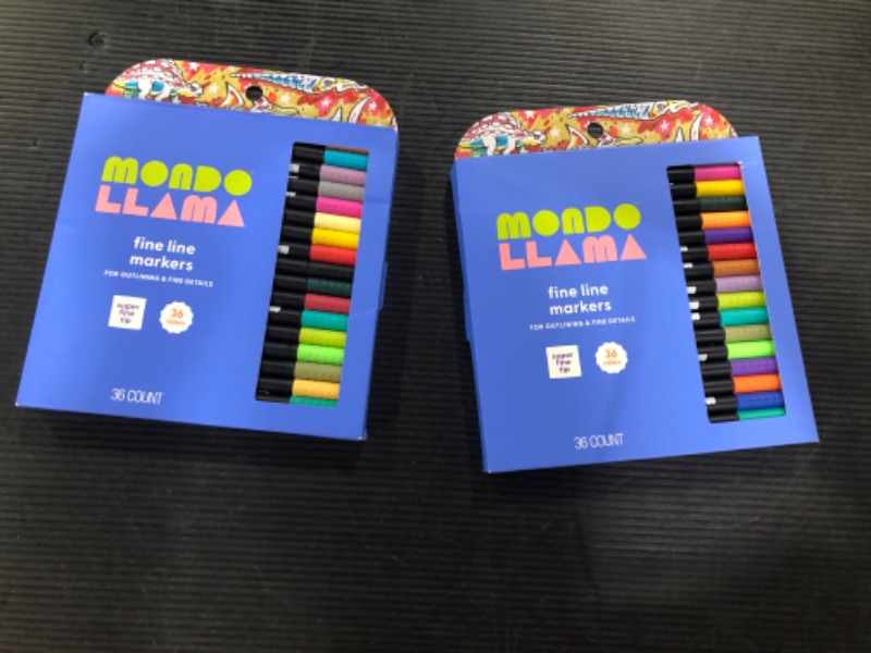 Photo 1 of 2 Pack of 36ct Markers Super Fine Tip Classic Colors - Mondo Llama