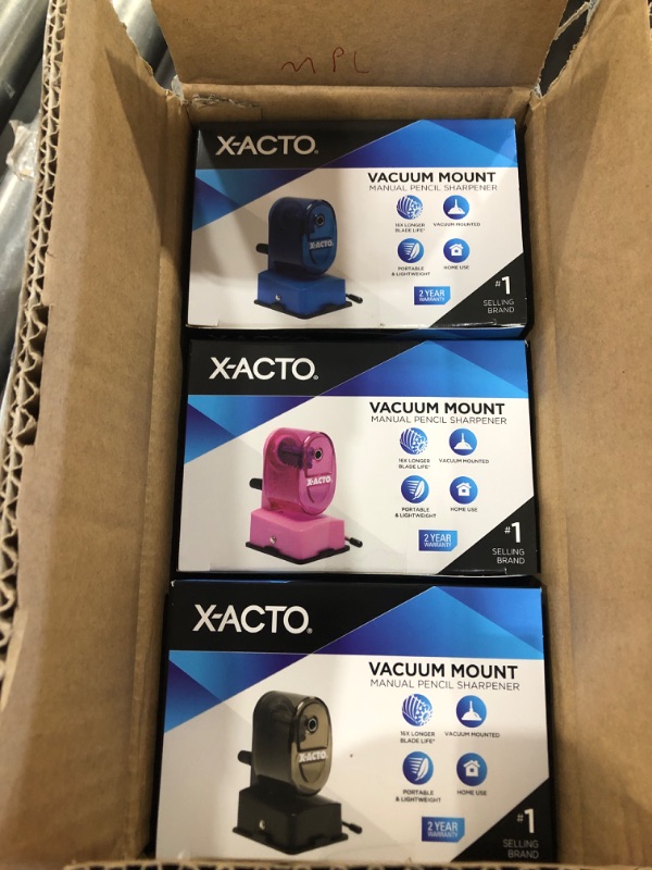 Photo 2 of 3 pack of X-Acto Bulldog Vacuum Pencil Sharpener Steel Cutter School / Office
