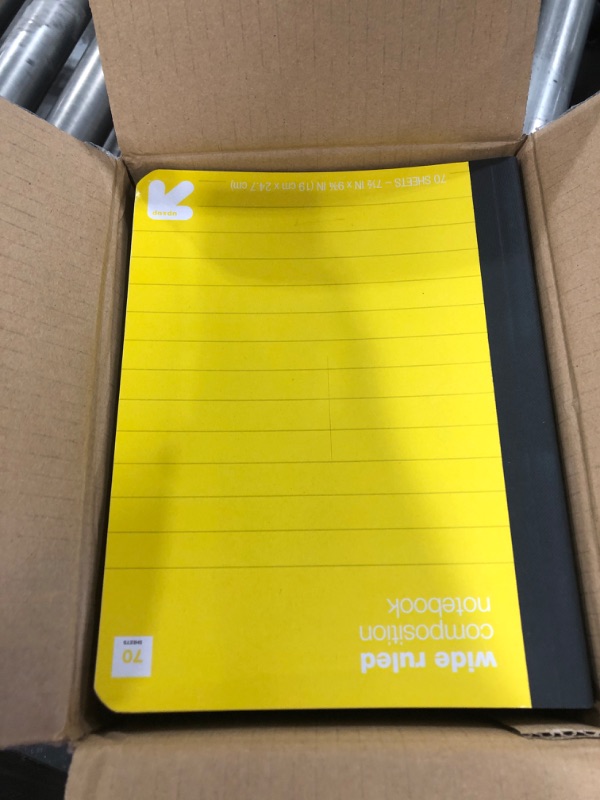 Photo 2 of 24 pack of Wide Ruled Yellow Hard Cover Composition Notebook - up & up
