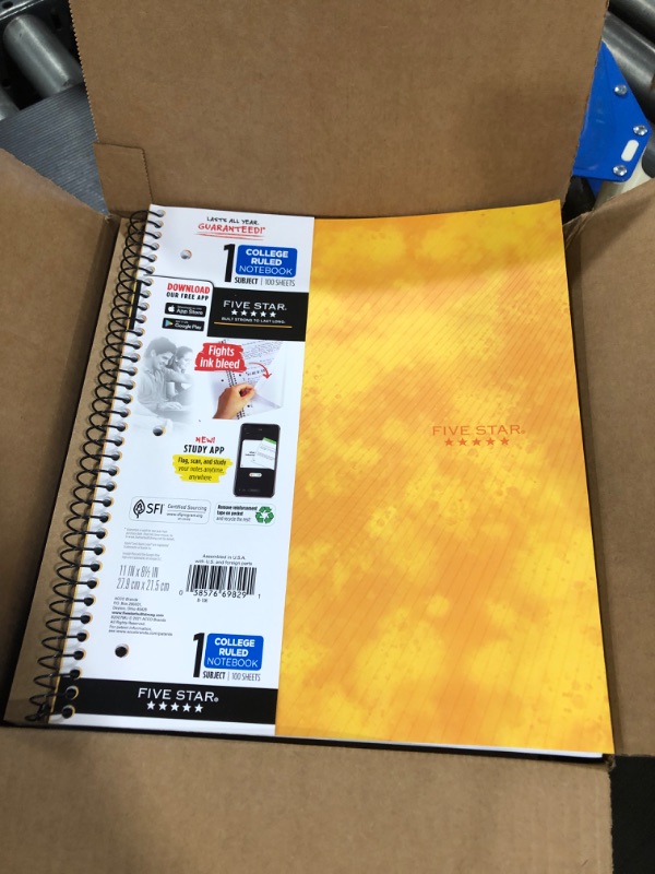 Photo 2 of 12 pack of Five Star 1 Subject College Ruled Spiral Notebook

