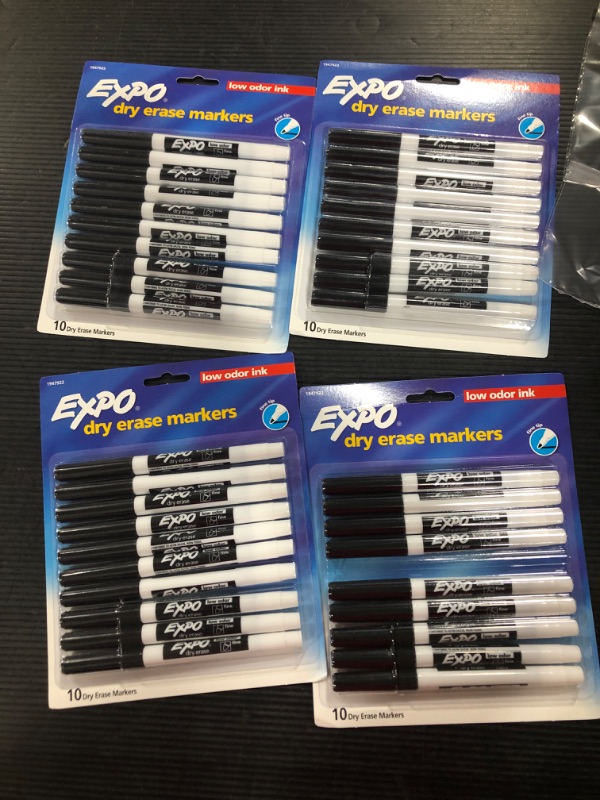 Photo 2 of 4 pack of Expo 10pk Dry Erase Markers Fine Tip Black