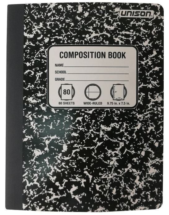 Photo 1 of 15 pack of Wide Ruled Solid Composition Notebook Black - Unison

