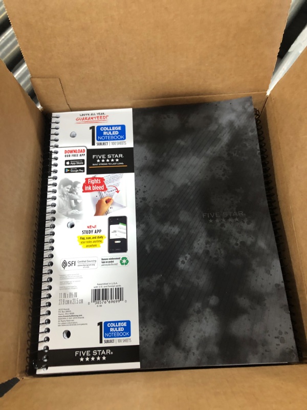 Photo 2 of 12 pack Five Star 1 Subject College Ruled Spiral Notebook

