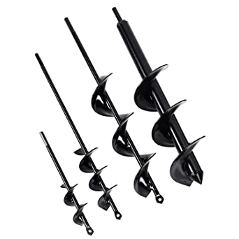 Photo 1 of Auger Spiral Drill Bit for Planting 4 Pack, Garden Ground Earth Spiral Drill Bit for 3/8" Hex Drive Drill, Easy Bulb Auger for Post Hole Digger Flowers, Metal Bedding Digging Plant Rapid Planter Tool
