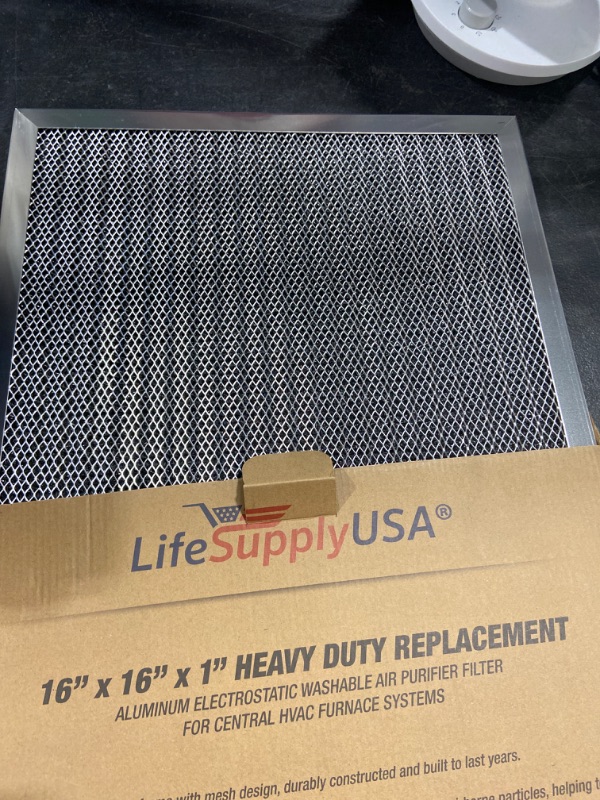 Photo 2 of (16x16x1) Aluminum Electrostatic Air Filter Replacement Washable Air Purifier A/C Filter for Central HVAC by LifeSupplyUSA