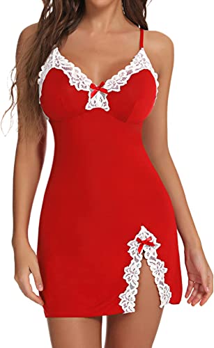 Photo 1 of Aranmei Women Sexy Lace Chemise Nightgown Sleepwear V Neck Full Slip Babydoll Lingerie Sleep Dress
SIZE S 