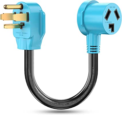 Photo 1 of CircleCord Dryer Adapter Cord 3 Prong to 4 Prong Blue, 3P Older Dryer to 4P Newer House, Dryer Convert Cord NEMA 14-30P Plug to NEMA10-30R Receptacle, 30A 220V 10 AWG STW
