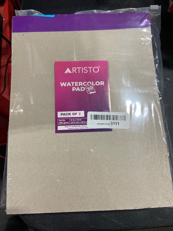 Photo 2 of Artisto Watercolor Pads 9x12”, Pack of 2 (60 Sheets), Glue Bound, Acid-Free Paper, 140lb (300gsm), Perfect for Most Wet & Dry Media, Ideal for Beginners, Artists & Professionals
