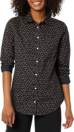 Photo 1 of Amazon Essentials Women's Classic-Fit Long-Sleeve Button-Down Poplin Shirt

SIZE L 