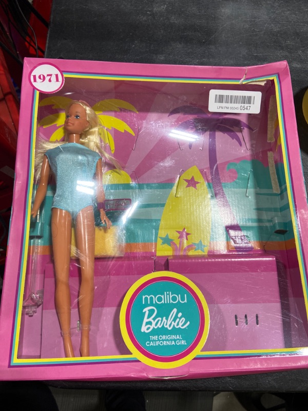 Photo 2 of Barbie Signature Malibu Barbie & Friends Vintage Reproduction Gift Set, PJ and Christie Repro Dolls in Swimwear, Gift for Collector
