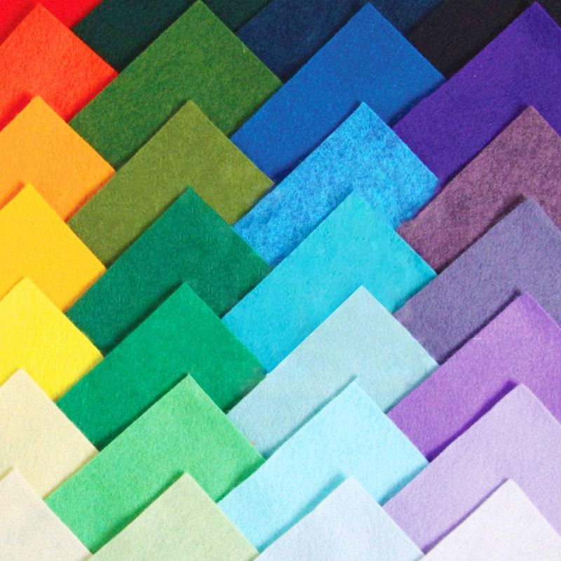 Photo 1 of 50PCS 12 x 12”(30 X 30cm), 1mm Thick Stiff Felt Fabric Sheets Assorted Colours Felt Pack DIY Craft Squares Nonwoven Used for DIY Crafts Ornament Crafts
