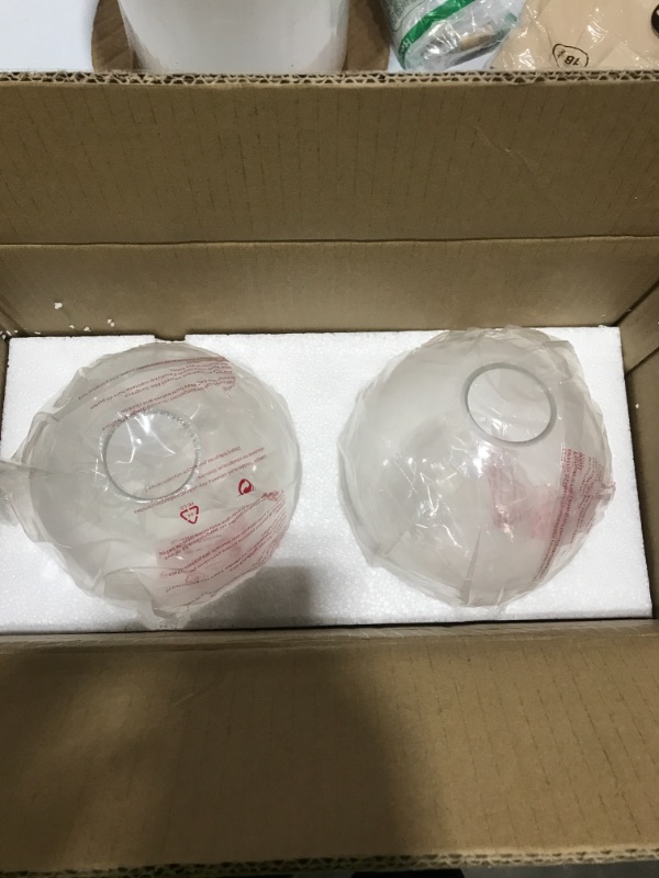 Photo 2 of 2 Pack Clear Glass Globe Lamp Shades Replacement Lampshade for Light Fixture Ceiling Fan, 1.65 inch Fitter, 5.9 in Diameter, 5.12" Height
