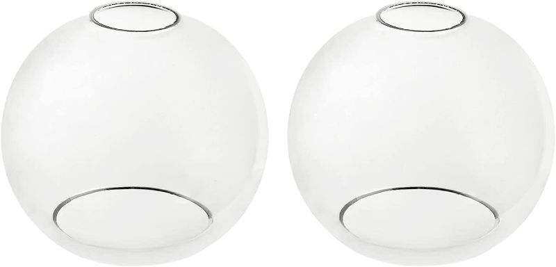 Photo 1 of 2 Pack Clear Glass Globe Lamp Shades Replacement Lampshade for Light Fixture Ceiling Fan, 1.65 inch Fitter, 5.9 in Diameter, 5.12" Height
