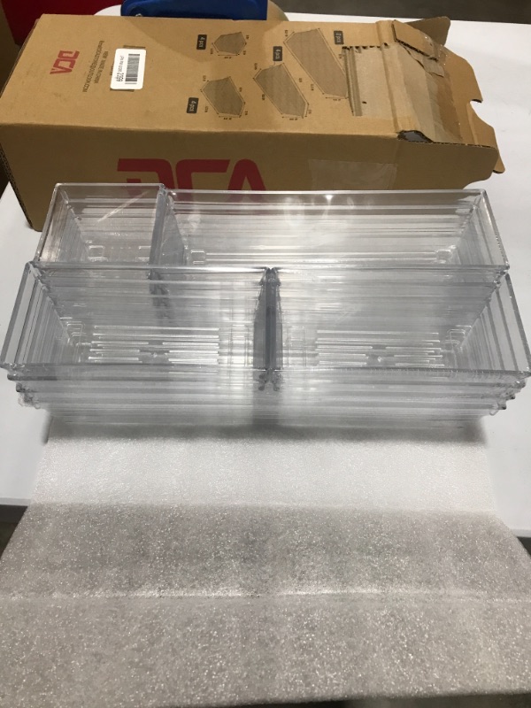 Photo 2 of 14 PCS Clear Plastic Drawer Organizer Tray for Makeup