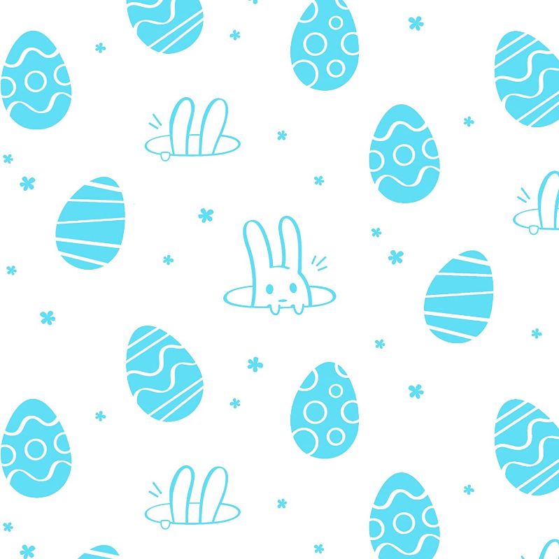 Photo 1 of 30 Sheets Easter Tissue Paper Bulk,20" x 28",White with Turquoise Easter Bunny Easter Eggs Tissue Paper,Blue Easter Gift Wrapping Tissue Paper for Gift Bags
