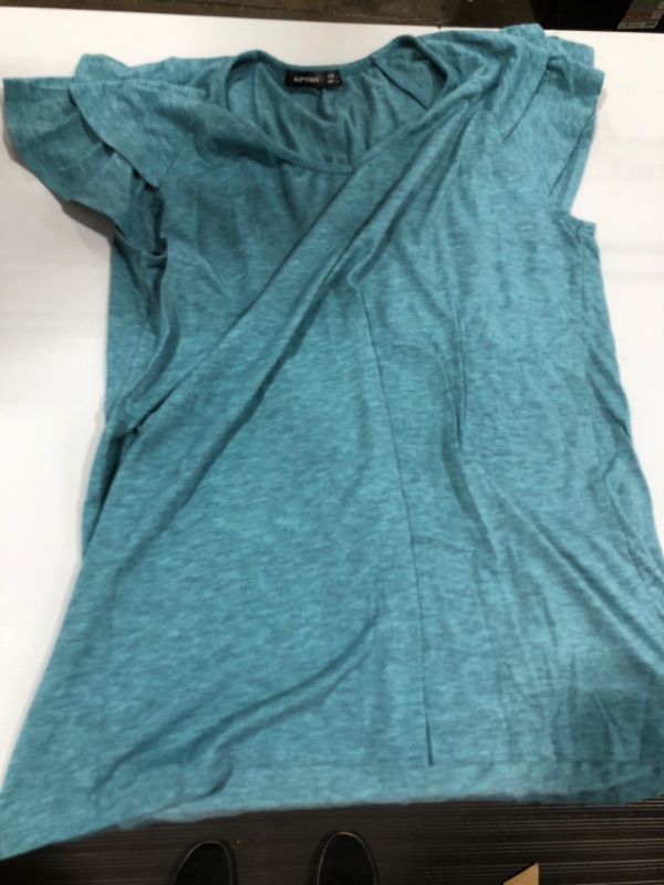 Photo 1 of AIPYING Womens Summer Tshirts Ruffle Short Sleeve Tops V Neck Casual Loose Fit T Shirts Dressy Tunic Flutter Blouses
SIZE L