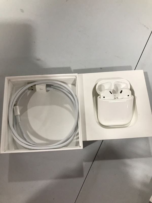 Photo 3 of Apple AirPods (2nd Generation) Wireless Earbuds with Lightning Charging Case Included. Over 24 Hours of Battery Life, Effortless Setup. Bluetooth Headphones for iPhone
