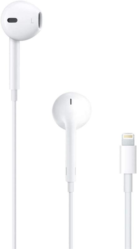 Photo 1 of Apple EarPods Headphones with Lightning Connector. Microphone with Built-in Remote to Control Music, Phone Calls, and Volume. Wired Earbuds for iPhone
