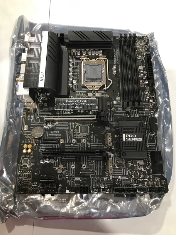 Photo 3 of MSI Z590 PRO WiFi ProSeries Motherboard (ATX, 11th/10th Gen Intel Core, LGA 1200 Socket, DDR4, PCIe 4, M.2 Slots, USB 3.2 Gen 2, 2.5G LAN, DP/HDMI, Wi-Fi 6E)
