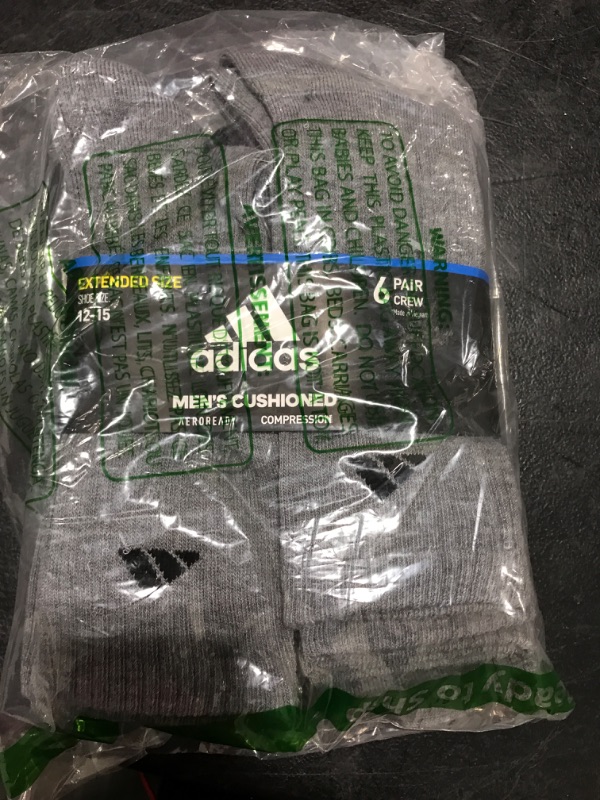 Photo 2 of adidas mens Athletic Cushioned Crew Socks (6-pair) Size 10-12
