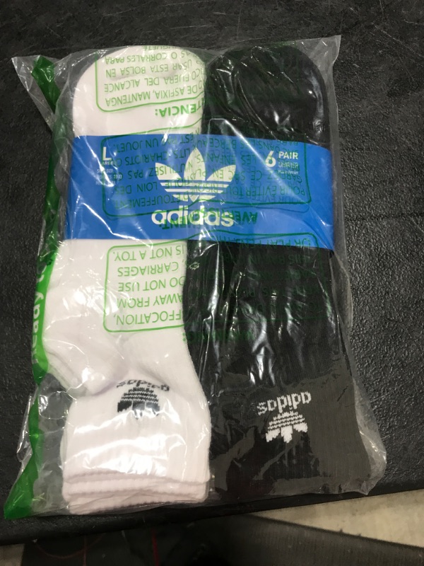 Photo 2 of adidas Originals mens Trefoil Quarter Socks (6-pair) Size L