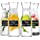 Photo 1 of 4 Pack Glass Carafes with Acrylic Lids, 35 Oz Water Pitcher Juice Container for Brunch, Mimosa Bar, Beverage, Wine, Iced Tea, Lemonade - 4 Wooden Chalkboard Tags
