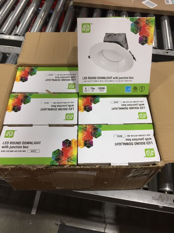 Photo 2 of ASD (6 Pack) LED Recessed Lighting 6 inch , Dimmable LED Recessed Ceiling Light with Junction Box, 15W (60W Replace), 1000 Lm, IC Rated, Wet Locations, 3000K (Warm White), Energy Star, ETL
