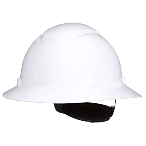 Photo 1 of 3M Hard Hat SecureFit H-801SFR-UV, White, Non-Vented Full Brim Style Safety Helmet with Uvicator Sensor, 4-Point Pressure Diffusion Ratchet Suspension, ANSI Z87.1
