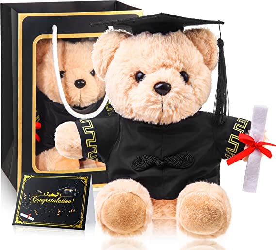 Photo 1 of Bear with Graduation Cap Toys Class of 2022 Graduation Plush Stuffed Teddy Bear Animal with Greeting Card and Bag for Graduation Day Gift(Graduation Bear)
