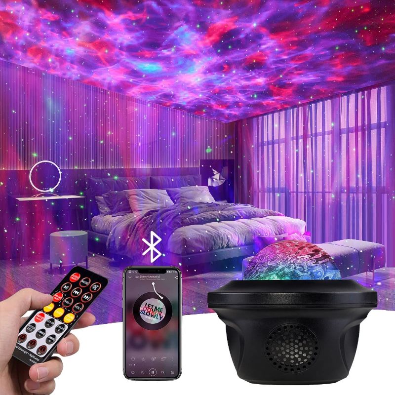 Photo 1 of 20 Lighting Effects Galaxy Projector, Large Projection Star Projector Music Speaker, Remote Control Galaxy Light, Timer Night Light Projector for Kids Adults, Led Sky Light Projecter for Bedroom Gifts
