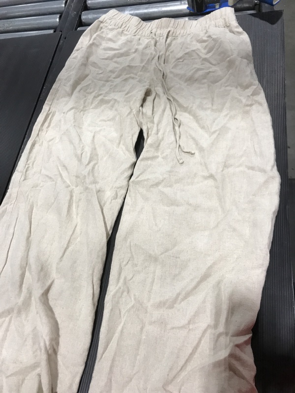 Photo 1 of [Size M] Women's Linen Wide Leg Pants [Beige]