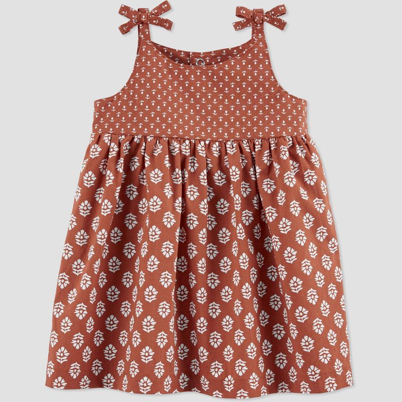 Photo 1 of [Size 3mo] Carter's Just One You® Baby Girls' Geo Floral Dress with Hat - Brown