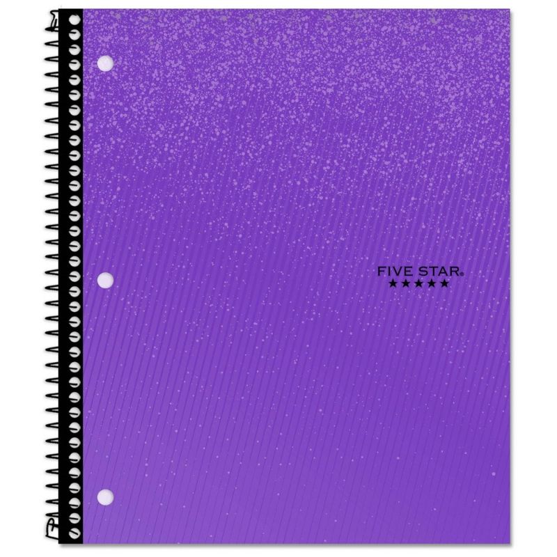Photo 1 of [2 Pack] Five Star 1 Subject Wide Ruled Spiral Notebook- Purple