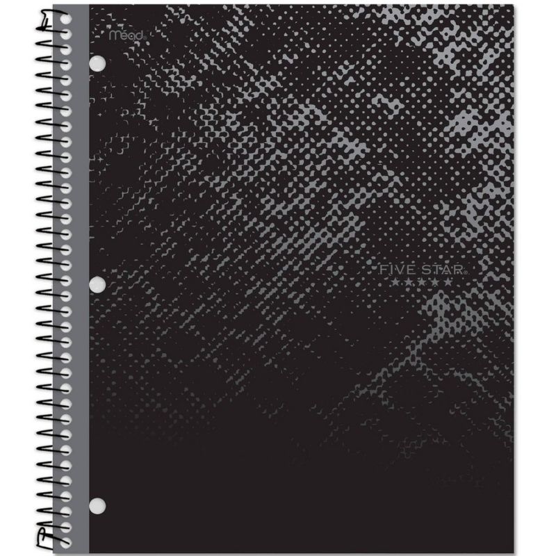 Photo 3 of [2 Pack] Five Star 1 Subject Wide Ruled Spiral Notebook [Purple & Black] 