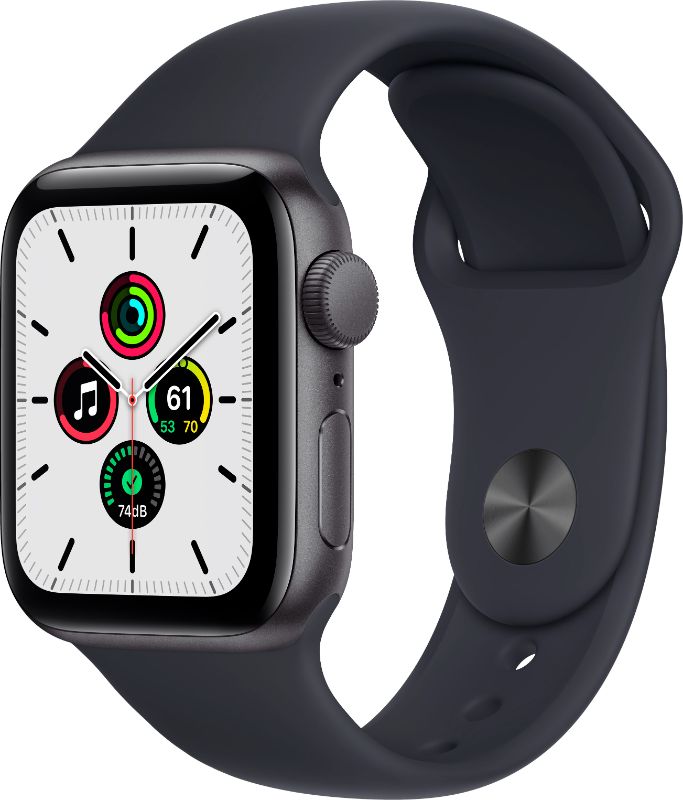 Photo 1 of Apple Watch SE (1st Generation GPS) 40mm Space Gray Aluminum Case with Sport Band - Space Gray
