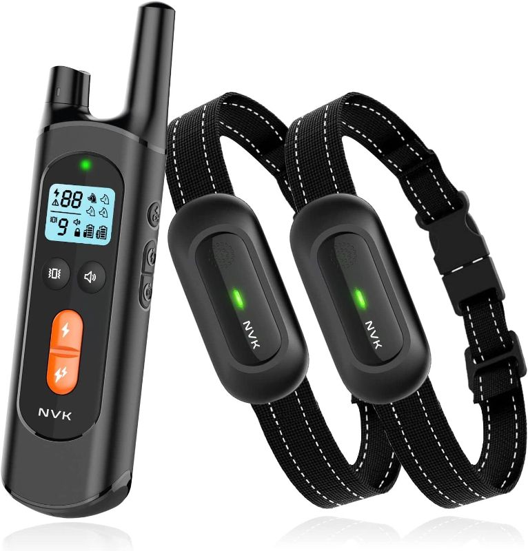 Photo 1 of Dog Training Collar, 2 Receiver Rechargeable Shock Collars for Dogs with 2600ft Remote, 3 Training Modes, Beep, Vibration and Shock, Waterproof Training Collar
