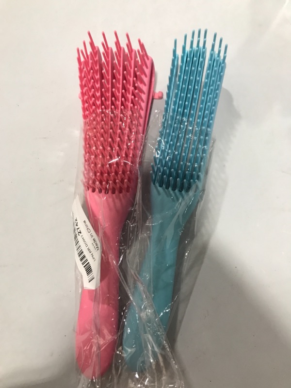 Photo 2 of 2 Pack Detangling Brush for Natural Hair-Detangler for Afro America 3a to 4c Kinky Wavy, Curly, Coily Hair, Detangle Easily with Wet/Dry, 2 Color
