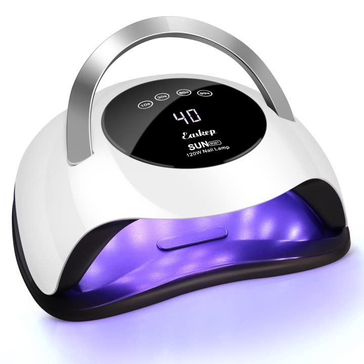 Photo 1 of UV Light for Nails Easkep 120W - UV Nail Lamp Gel Nail Polish Nail Dryer UV LED Nail Lamp UV Lamp Curing Lamp Faster Professional Portable Handle Nail Machine for Home and Salon (120W)
