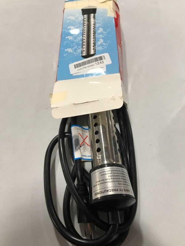 Photo 1 of Immersion Water Heater, GESAIL 1500W Submersible Immersion Water Heater with Full 304 Stainless-Steel Guard, Bucket Heater Heats 5 Gallons of Water in Mimutes - Black