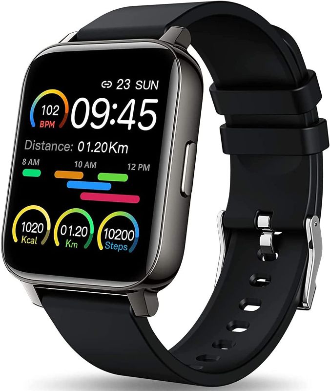Photo 1 of MuGo Smart Watch 1.69'' Fitness Tracker, Smartwatch with Heart Rate/Sleep Monitor, Calorie/Step Counter Activity Tracker, Stopwatch, Blood Oxygen Monitor, Full Touch Fitness Watch for Men Women
