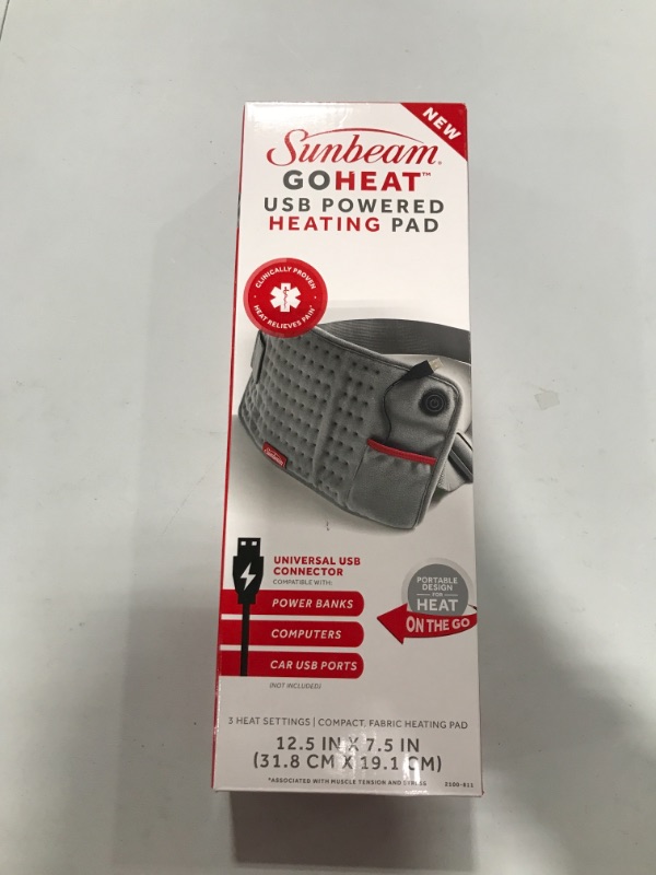 Photo 2 of Sunbeam GoHeat Heating Pad, USB Powered