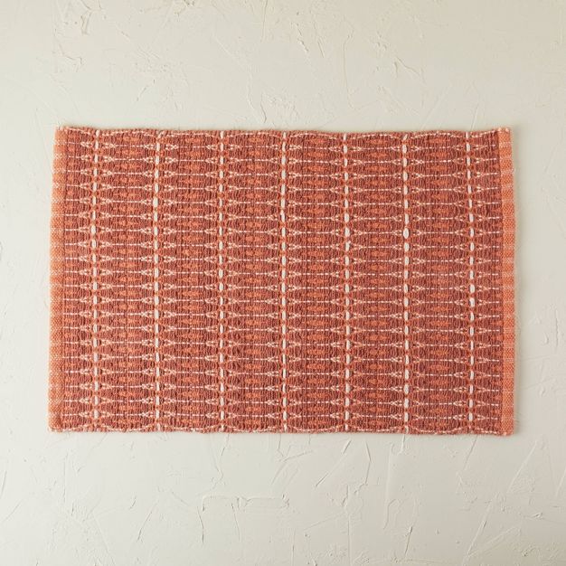 Photo 1 of 20"x32" Handwoven Geo Bath Rug Rose - Opalhouse designed with Jungalow

