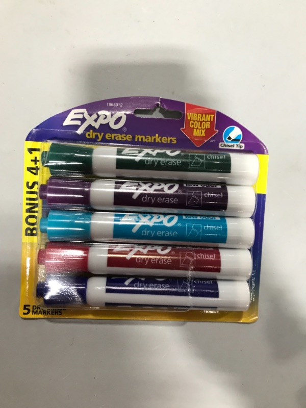 Photo 2 of Expo Intense Colors Low Odor Chisel Tip Dry Erase Markers 5