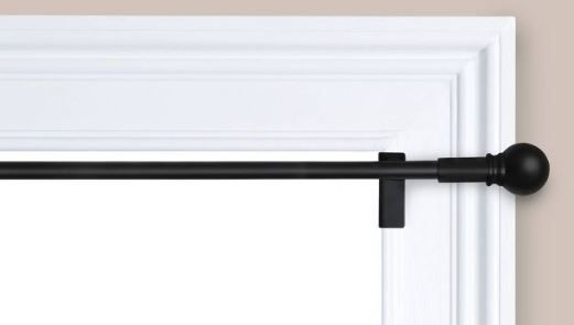 Photo 1 of 28"- 48" Twist and Shout Easy Install Curtain Rod Matte Black - Room Essentials