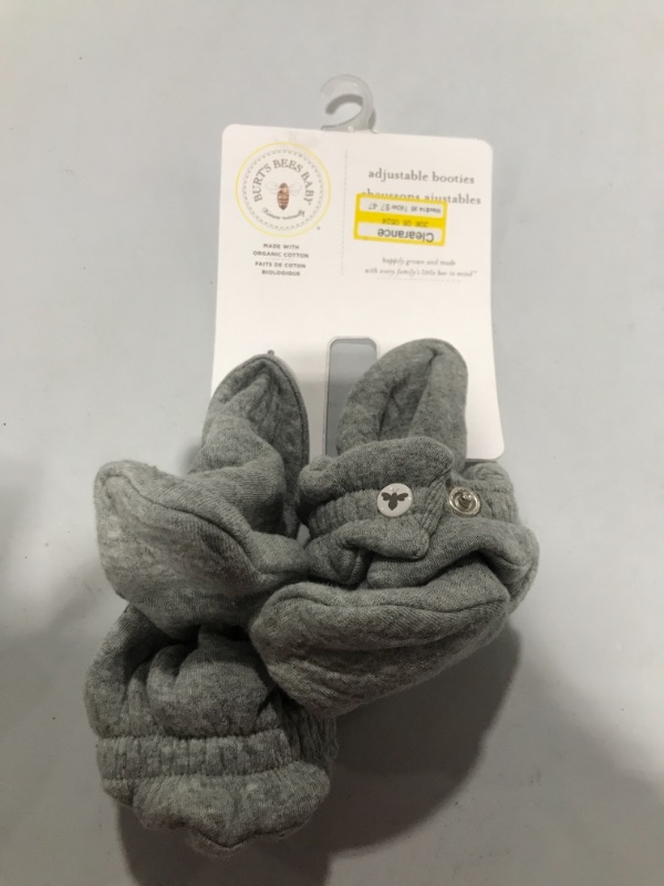 Photo 2 of Burt's Bees Baby Baby Quilted Bee Organic Cotton Booties - Gray 9M

