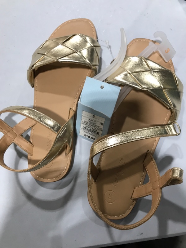 Photo 1 of CAT & JACK GOLD SANDALS SIZE 3