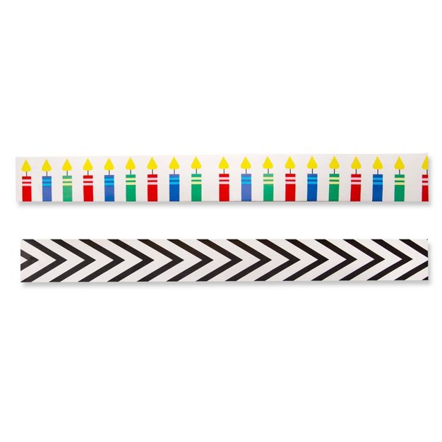 Photo 1 of 36' Reversible Rolled Bulletin Board Candles/Chevron Boarder - Horizon Group SET OF 2

